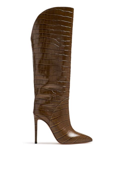 Brown 100mm crocodile-embossed boots Paris texas - women PARIS TEXAS | Boots | PX1504XCOPLSFR